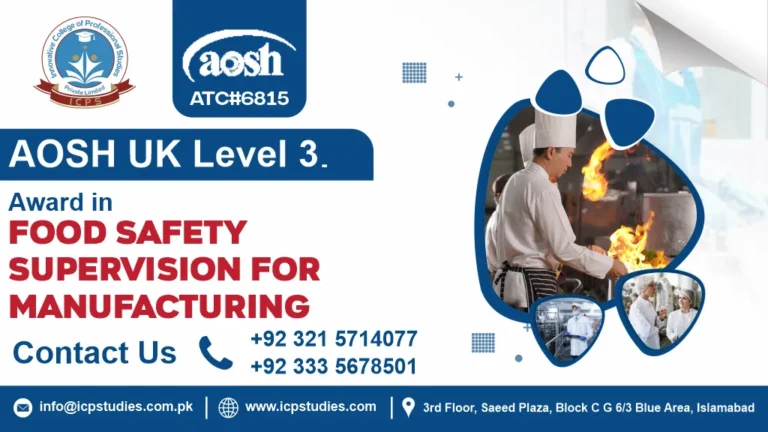AOSH UK Level 3 Award in Food Safety Supervision for Manufacturing