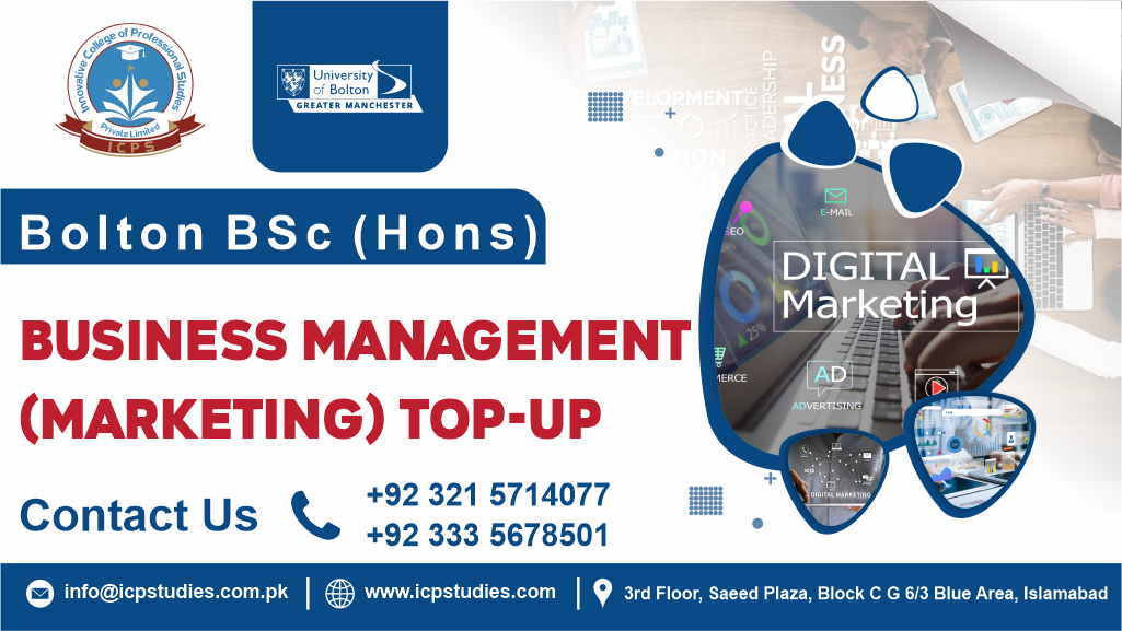 BSc (Hons) Business Management (Marketing) top-up University of Bolton