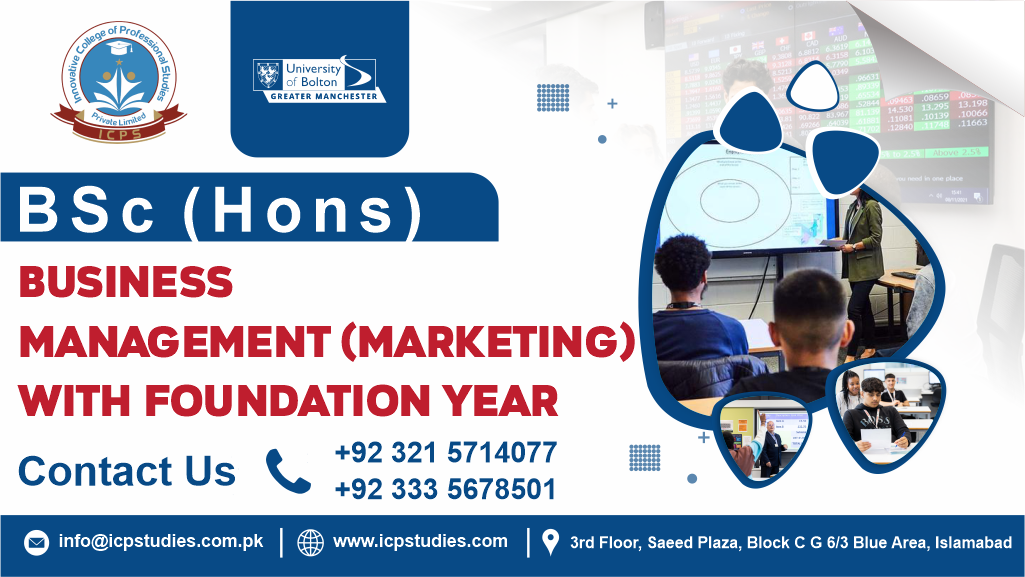 BSc (Hons) Business Management (Marketing) with foundation year University Of Bolton