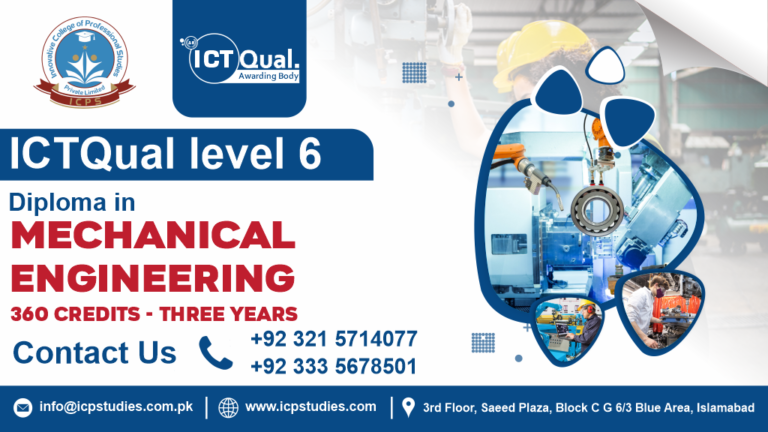 ICTQual Level 6 Diploma in Mechanical Engineering 360 Credits – Three Years