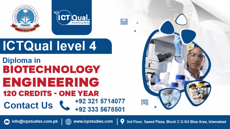 ICTQual Level 4 Diploma in Biotechnology Engineering 120 Credits - one year