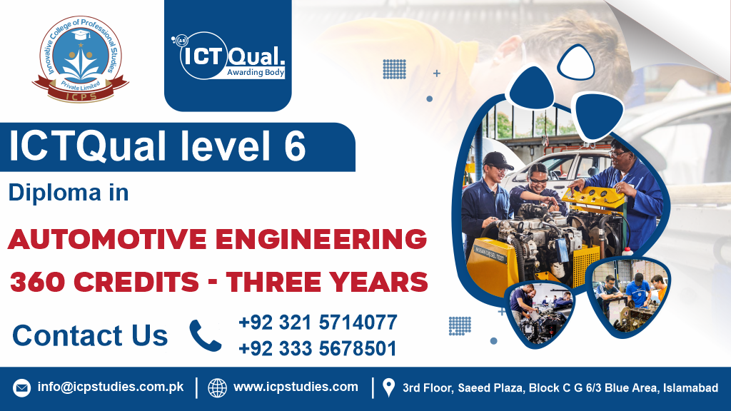 ICTQual Level 6 Diploma in Automotive Engineering 360 Credits - Three Years