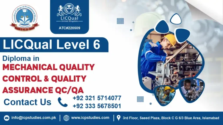 LICQual level 6 Diploma in Mechanical Quality Control and Quality Assurance QC QA