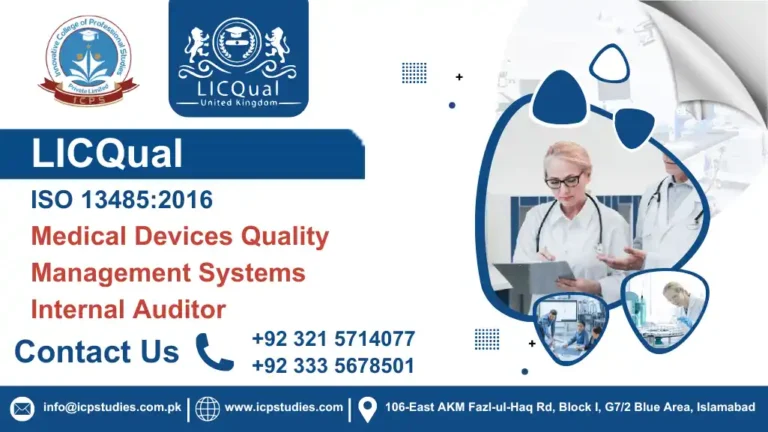 LICQual ISO 13485:2016 Medical Devices Quality Management Systems Internal Auditor