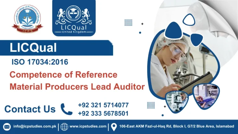 LICQual ISO 17034:2016 Competence of Reference Material Producers Lead Auditor