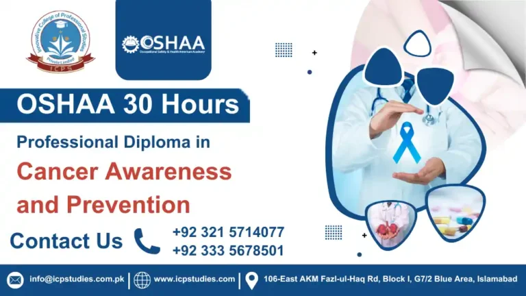 OSHAA 30-Hours Professional Diploma in Cancer Awareness and Prevention