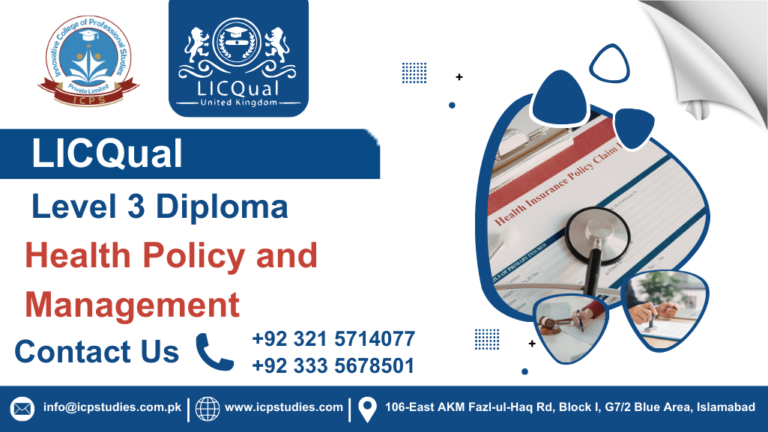 LICQual Level 3 Diploma in Health Policy and Management 