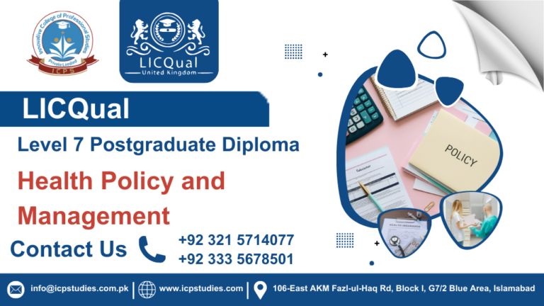LICQual Level 7 Postgraduate Diploma in Health Policy and Management