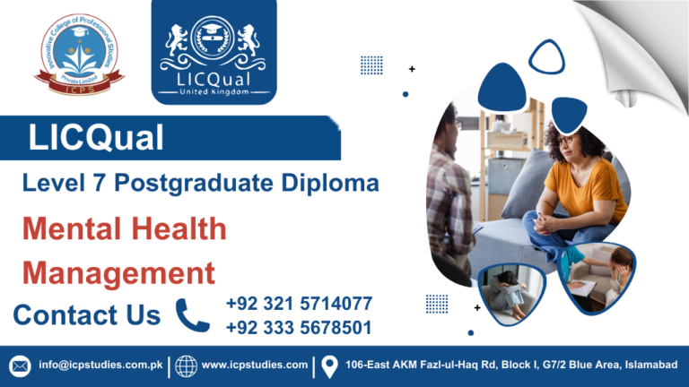 LICQual Level 7 Postgraduate Diploma in Mental Health Management