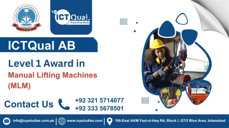 ICTQual AB Level 1 Award in Manual Lifting Machines (MLM)