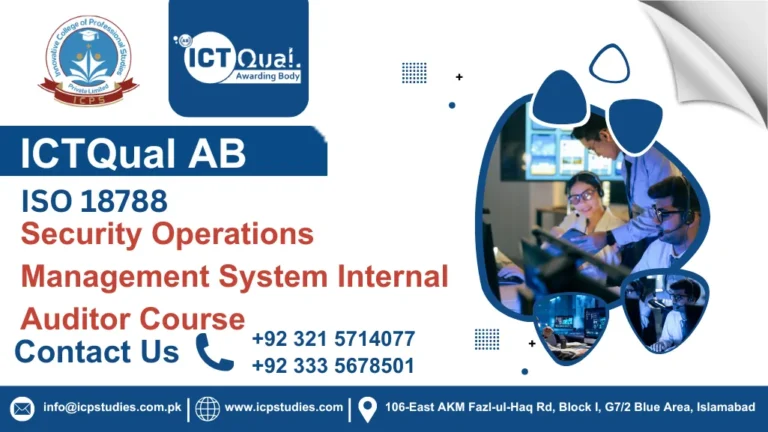 ICTQual ISO 18788 Security Operations Management System Internal Auditor Course