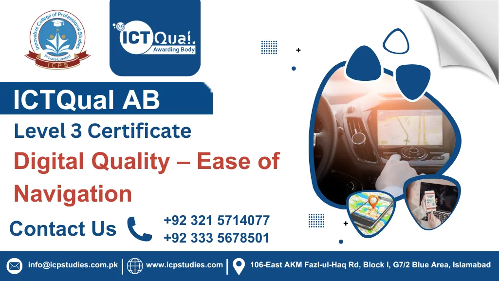 ICTQual AB Level 3 Certificate in Digital Quality – Ease of Navigation