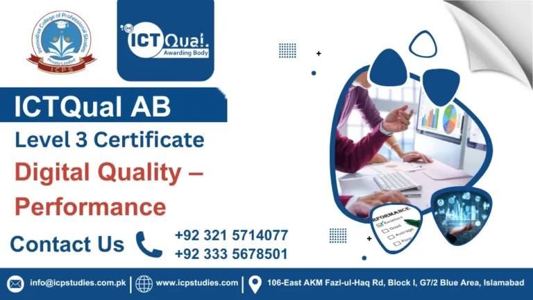 ICTQual AB Level 3 Certificate in Digital Quality – Performance