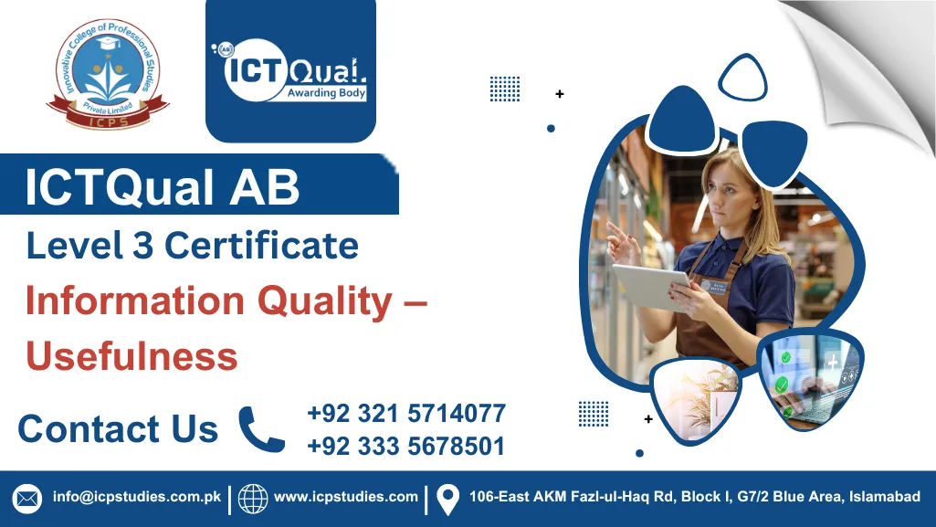 ICTQual AB Level 3 Certificate in Information Quality – Usefulness