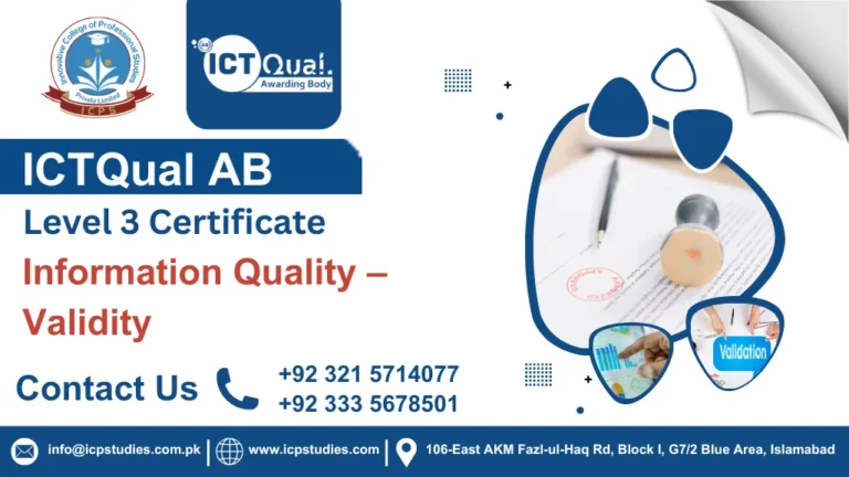 ICTQual AB Level 3 Certificate in Information Quality – Validity