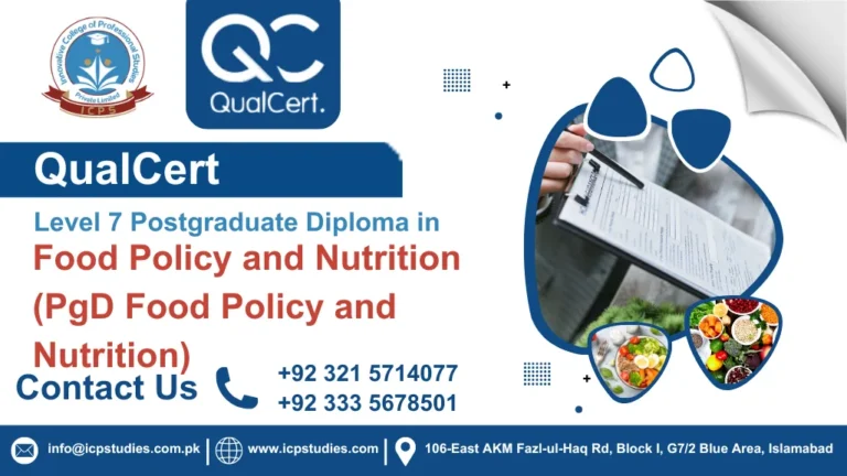 QualCert Level 7 Postgraduate Diploma in Food Policy and Nutrition (PgD Food Policy and Nutrition)