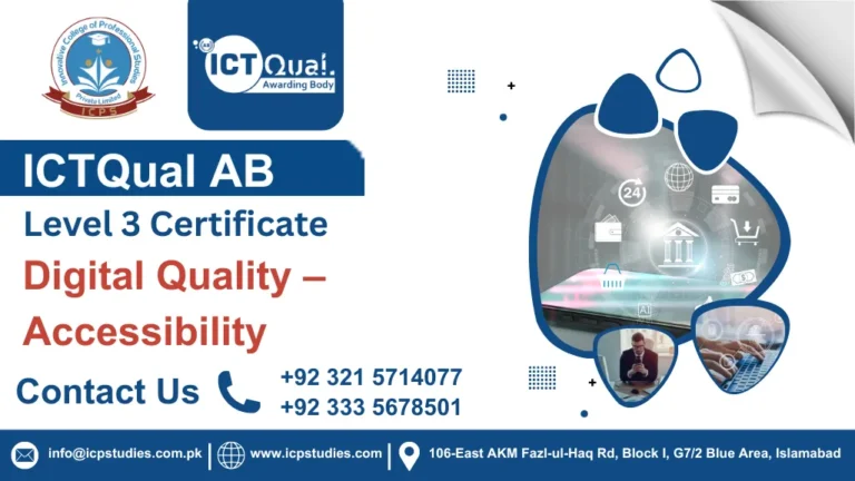 ICTQual AB Level 3 Certificate in Digital Quality – Accessibility