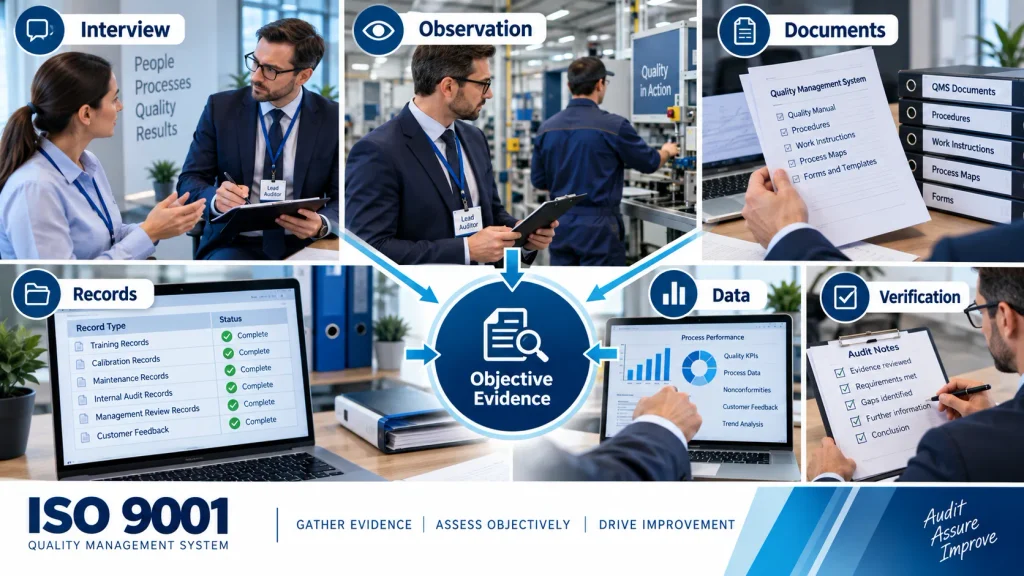 How to Conduct an ISO 9001 Audit: A Practical Guide for Aspiring Lead Auditors 3 ISO 9001 Objective Evidence Audit Infographic 1