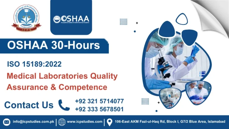 OSHAA 30-Hours ISO 15189:2022 - Medical Laboratories Quality Assurance & Competence