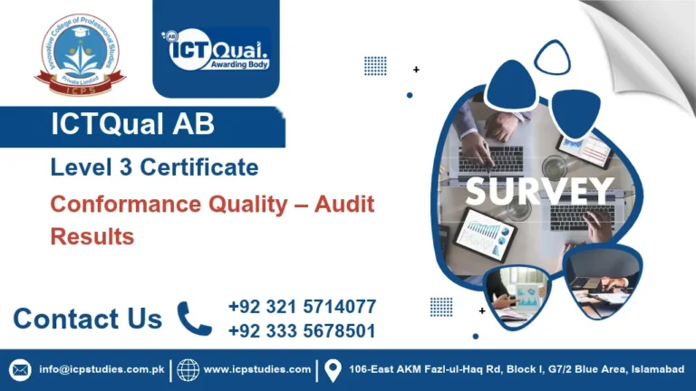 ICTQual AB Level 3 Certificate in Conformance Quality – Audit Results
